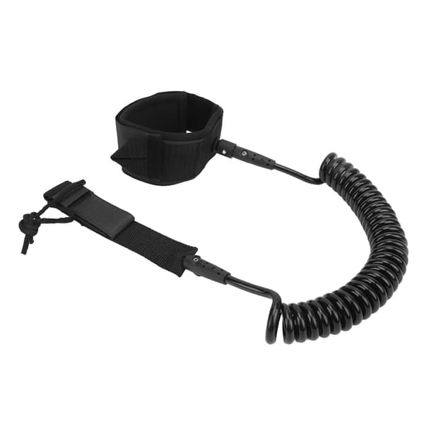 Justerbar Elastisk TPU Surfbræt Leash 8ft 2.44m Sort Indpakket Ankelstrop til Paddleboards Longboards
