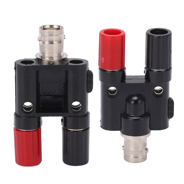 2-veis BNC til 4 mm dobbel bananplugg-bindingspost RF koaksial splitteradapter