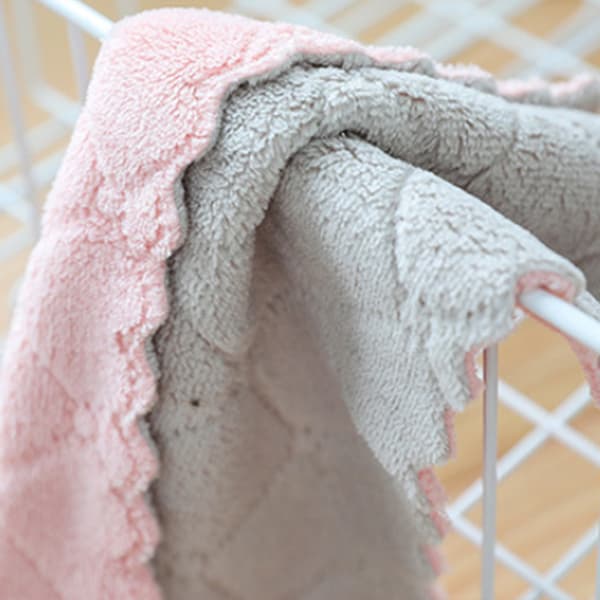 Bløde Mikrofiber Køkkenklude - Multifarvet, Tyk og Blød (Grå Rosa)