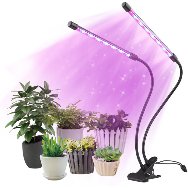 Indendørs plantevækstlys 42 LED plantevækstlys 10 niveauer Dæmpbar 3/9/12H Timer 3 lystilstande Kompakt vækstlys til