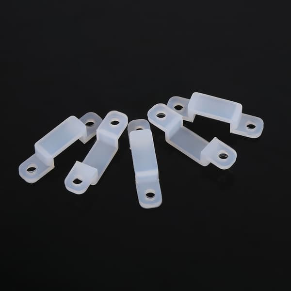 8 mm silikoneklips holder til 3528 5050 1210 RGB LED strip lys 100 stk