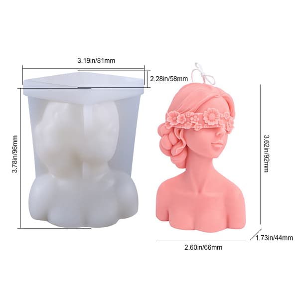 3D Silikon Lysform DIY Silikonstøping Kvinnekroppsform