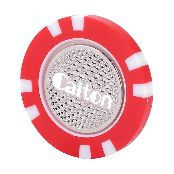 Caiton Holdbar ABS Golfboldmarkør Poker Chip Golfgave Rød