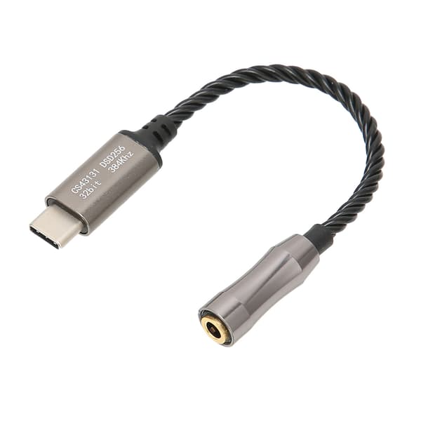 Typ C 3,5 mm Hörlursförstärkare 15 cm 5,9 tum 120 dB för Android PC Svart