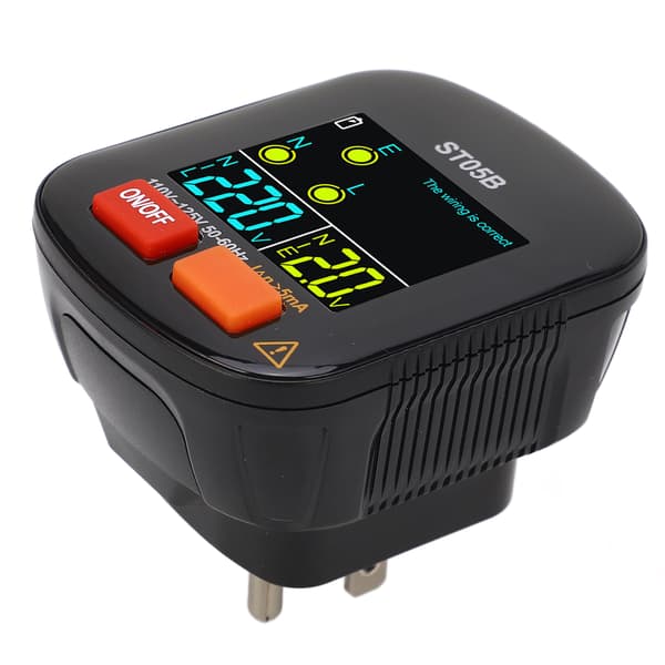 Stikkontakttester med LED-display US-stik 110-125V