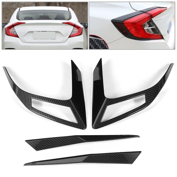 4:e generationens kolfiber bakljus trimskydd kompatibelt med Honda Civic 10:e 2016-2019