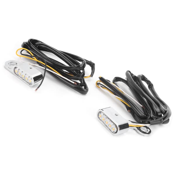 2 stk. DC12V Blinklys Motorcykel LED Indikatorlampe Passer til XL 48 72 1200 883 2004‑2020 Forkromet Sølv