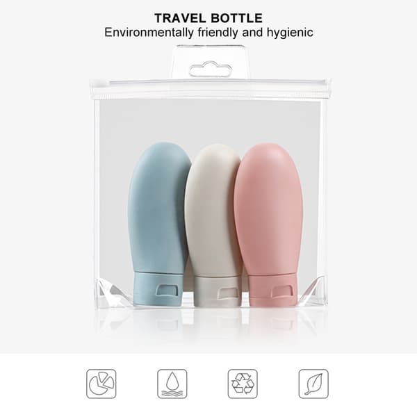 Tomme Silikon Reiseflasker Flytende Sjampo Dusjsåpe Lotion