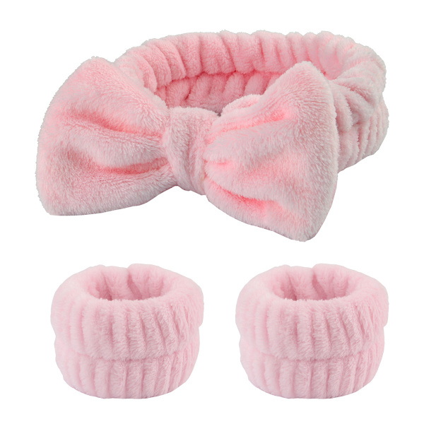 Bowknot kasvojenpesuun tarkoitettu sanka set pink