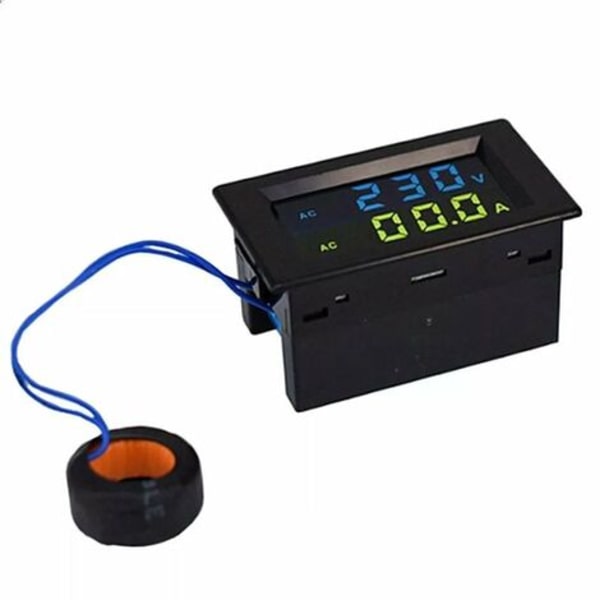 Dobbelt Amperemeter Til Voltmeter Med Liquid Crystal Display, Ac80-500V