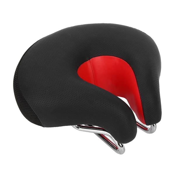 Ergonominen maastopyörän satula ilman nokkaa, punainen