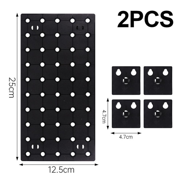 Wall Control Pegboard -teline Vaakasuuntainen Pegboard - Helppo asentaa Pegboard -levyt S black