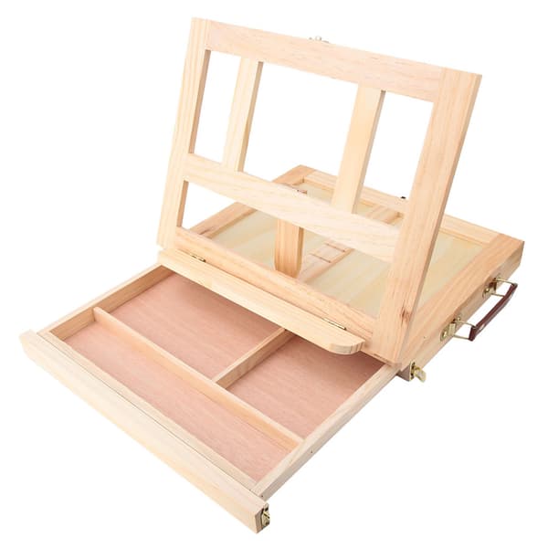Justerbart, transportabelt, foldbart staffeli til kunstnere, tegnebord, bordmodel, skitseboks med skuffe