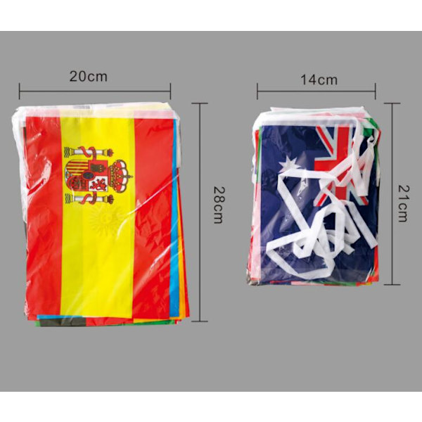 VM-flag (32 nationale strengflag 14*21 cm)