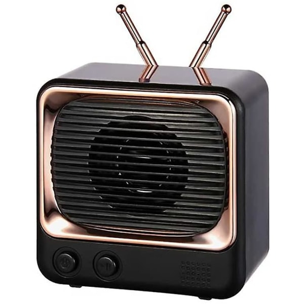 Retro Bluetooth Speaker Mini Wireless Subwoofer Board Musta,