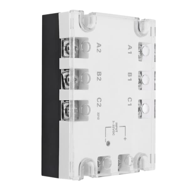 3-fase solid state-relé Hvit Støyfri Antisjokk Pålitelig DC til AC Solid State-relé 3.32VDC 24.480VAC 10A