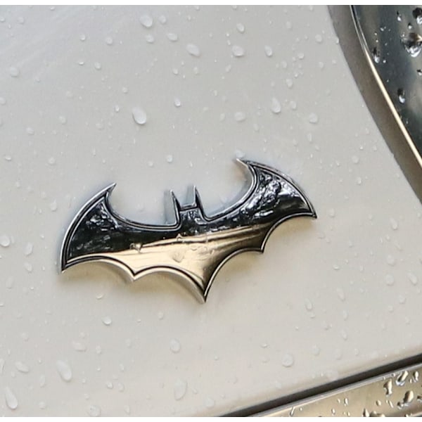 Metall Batmobile-logotyp Modifierad kroppsdekal Cover Etikett sidoetikett (Bat Gold)