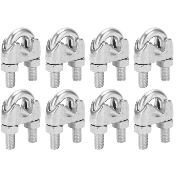 8 stk. 3/8 tommer M10 rustfrit stål wire reb klemme U bolt sadel fitting