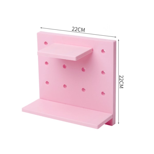 3 stk. Pegboard væghylde, Plastic Wall Organizer, til Hjem, Køkken, Badeværelse, Kontor, (Pink)