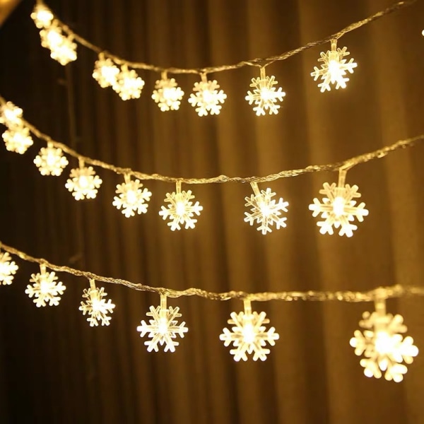 Christmas Snowflake String Lights 6m 40head