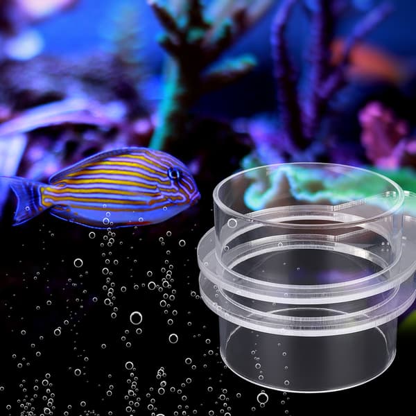 Transparent Akryl Justerbar Akvarium Fiskefoder Holdbar Foderring 100mm