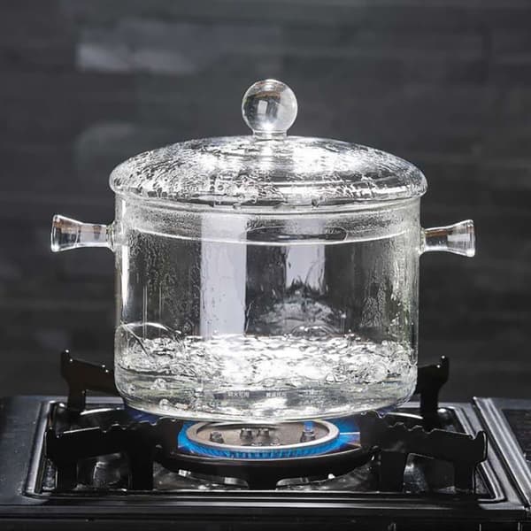 Värmebeständig Glasgryta med Lock Soppa Pastaskål Barnmatsbehållare