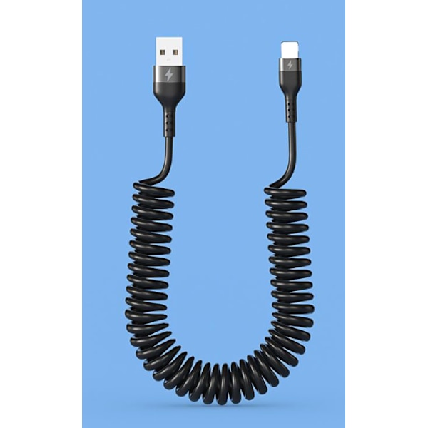 Spiralformad Lightning-kabel [MFi-certifierad & Carplay-kompatibel], USB till Lightning-kabel 6 fot Datakabel Kompatibel med Xs/xs Max/xr/x/12/11/11 Plus/8/7 Pl