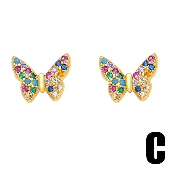 Örhängen Vintage Zircon Butterfly Modesmycken Ac9544 C