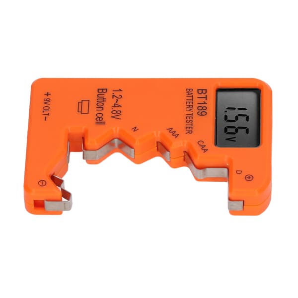 Digital Batterikapacitetstester AA AAA 6F22 9V 1.5V Orange Display Værktøj