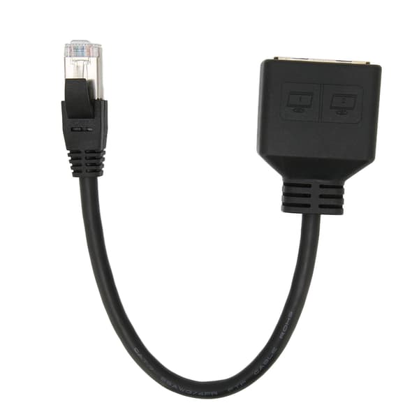 RJ45 Ethernet Adapter 1 til 2 Port Udvidelseskabel Transmissionssplitter til CAT7 Netværk