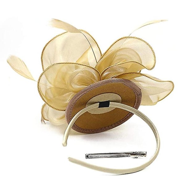Tredimensionell blomma mesh hatt-guld