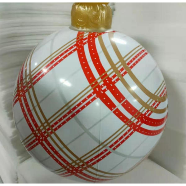 Julefest dekoration bolde (rød og guld plaid)