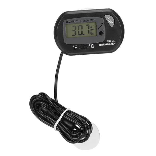 Digital LCD Akvarium Vattentermometer Kontroller Akvarietillbehör Svart