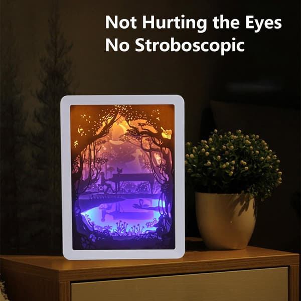 3D LED Papirklipp Lysboks Nattlampe Borddekor