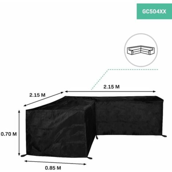 Betræk til havehjørnesofa - 215x215x85cm - H: 70cm - Vandtæt og modstandsdygtig over for UV, frost og anløbning