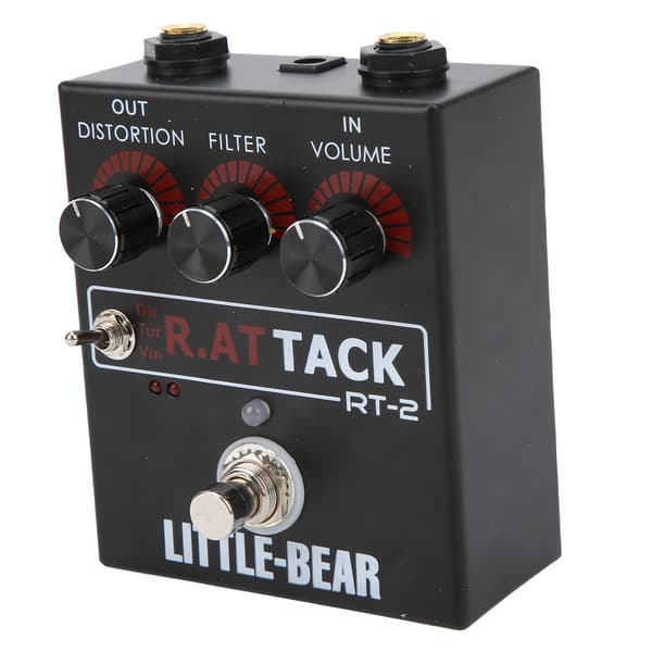 LM308N Guitar Distortion Effector Elektrisk 3-niveau RAT Tone Single Effect Tilbehør