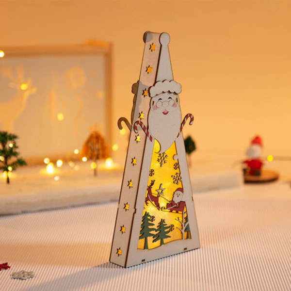Julgransprydnader - Mini Glödande Julhushänge | Juldekoration med jultomten.