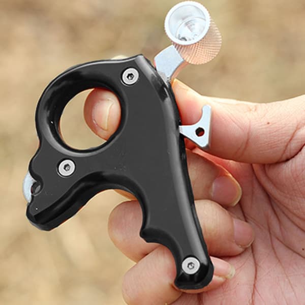 Bueudslættelsehjælpemidler til bueskydning 3-fingers greb Tommel Caliper Trigger til Compound Bow Tilbehør (Sort)