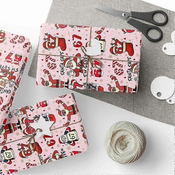 Presentinslagspapper för julfesttillbehör Premiumkvalitetspapper för kontorsskämtpresentutbyte Pink 5pcs