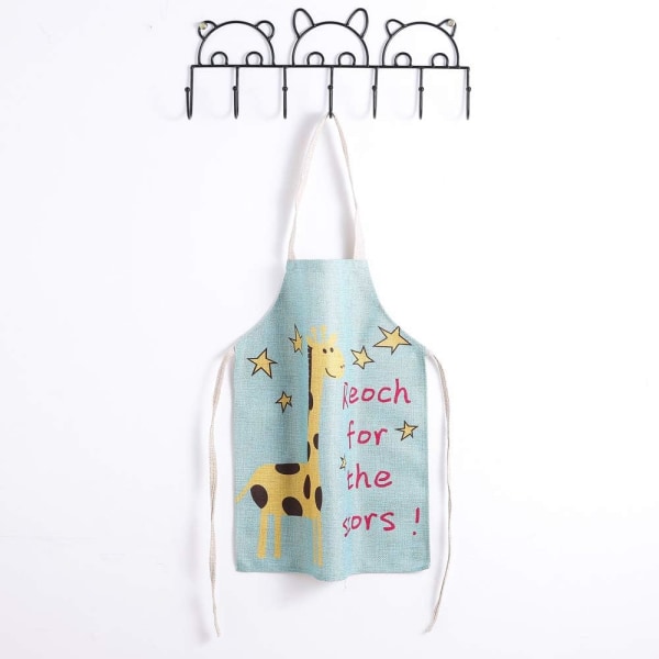 Børneforklæde Lækkert polyester børneforklæde, kreativt og behageligt kunstnerforklæde Køkkenkok Rengøringsforklæde Mint Giraf