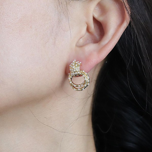 Örhänge Pearl Geometry Stud Modesmycken Ac6081