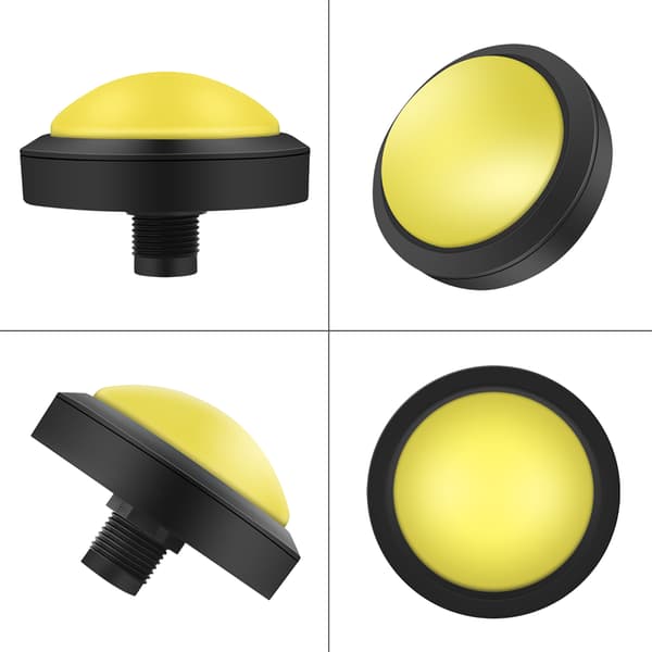100 mm solid arkadeknapp med LED konveks braketterstatning gul