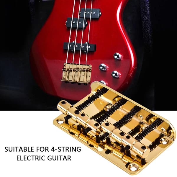 Gyllene 4-strängad elbasgitarr metallstall