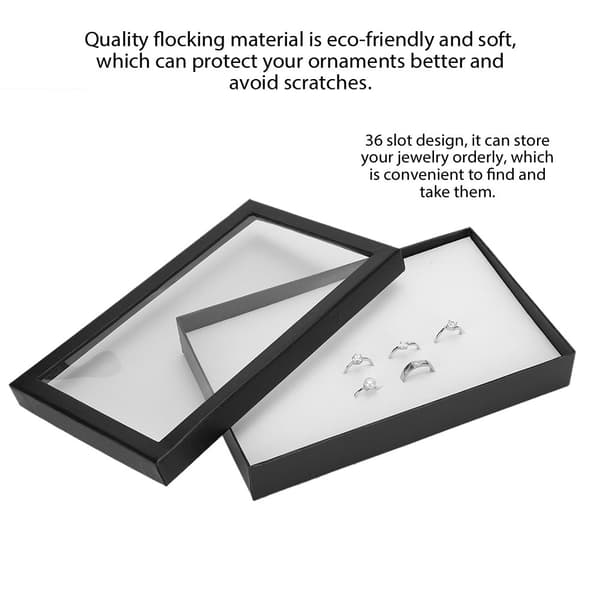 36 Fack Flock Smyckeshållare Förvaringslåda Ring Örhänge Hängande Displayfodral Organizer