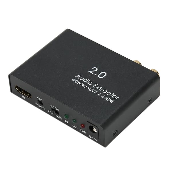 HDMI Audio Extractor Splitter 4K 60Hz omformeradapter US-plugg 100-240V