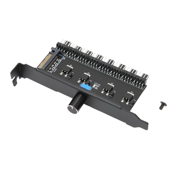 Fläktnav 12V 3 Pin 4 Pin 1 Ratt 8 Kanal Stabil Exakt Fläkthastighetskontroll Skruv för Dator CPU Chassi SATA Gränssnitt
