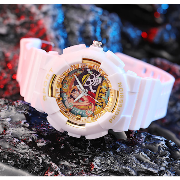 Cartoon Quartz Watch Vandtæt udendørs mode elektronisk børneur (Platin),