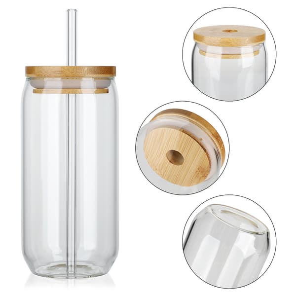 16oz Mason Jars Sett med Bred Munn