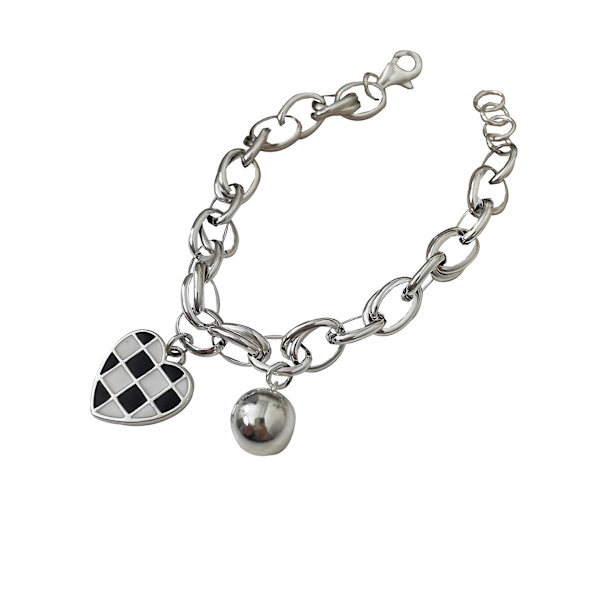 Armband 925 Silversmycken Heart Stud Modesmycken Ac8182
