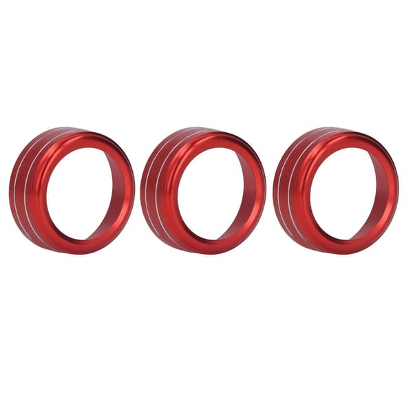 3 stk AC Switch Knap Ring Cover Trim Rød Centerkonsol Interiørtilbehør Udskiftning til Mazda 3 6